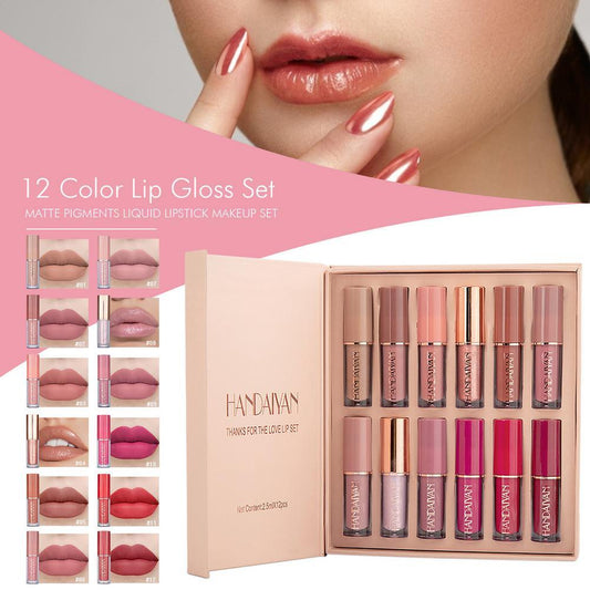 Mocmallure 12 Colors Matte Liquid Lipstick & Lip Gloss Set 2.5ml*12pcs