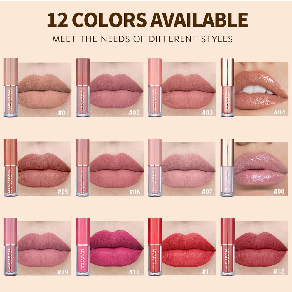 Mocmallure 12 Colors Matte Liquid Lipstick & Lip Gloss Set 2.5ml*12pcs